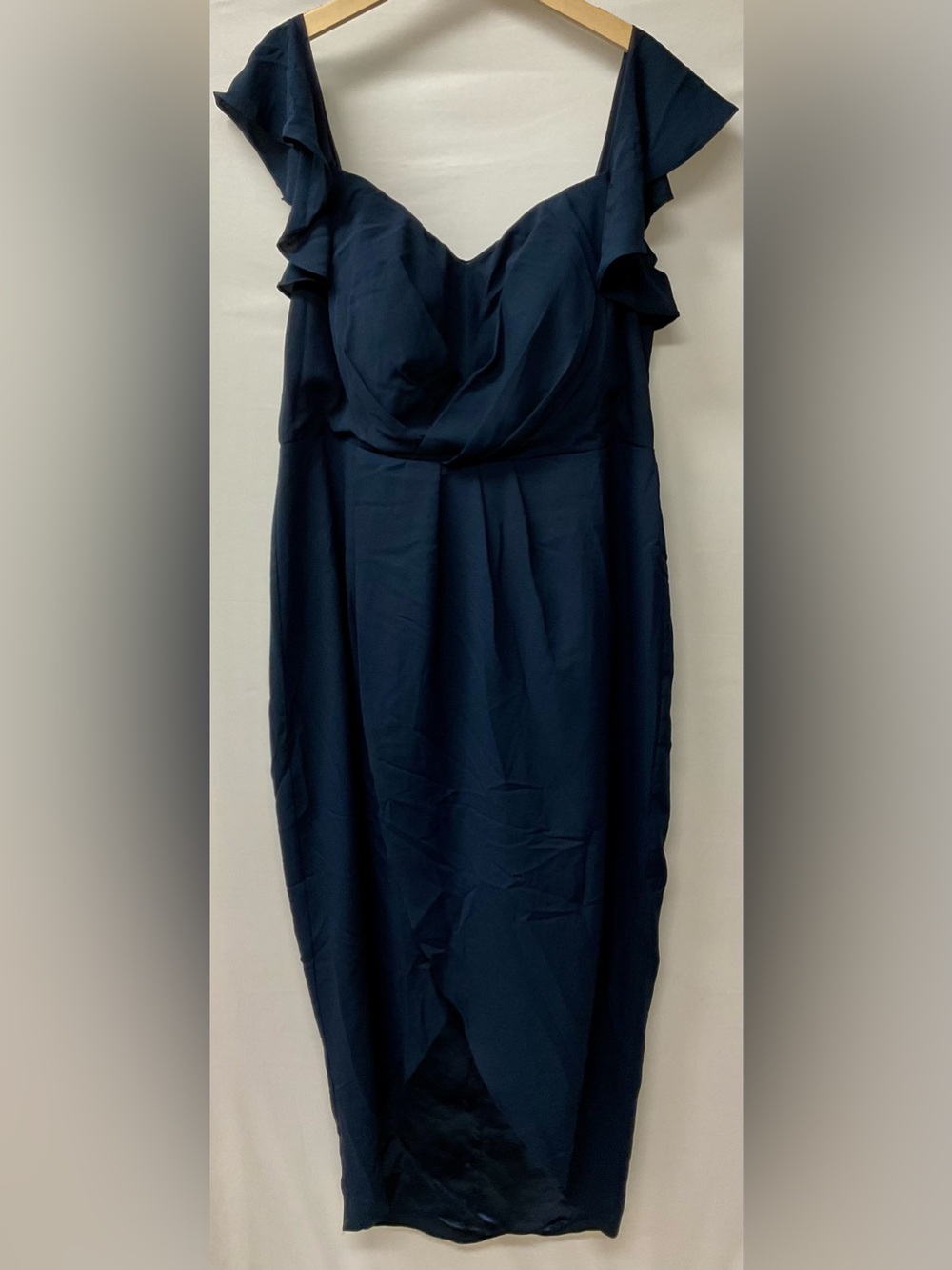 Brand New-City Chic Plus Size Drape Sleeve Midi Dress in Navy